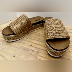Soda Women's Brown Espadrille Slides